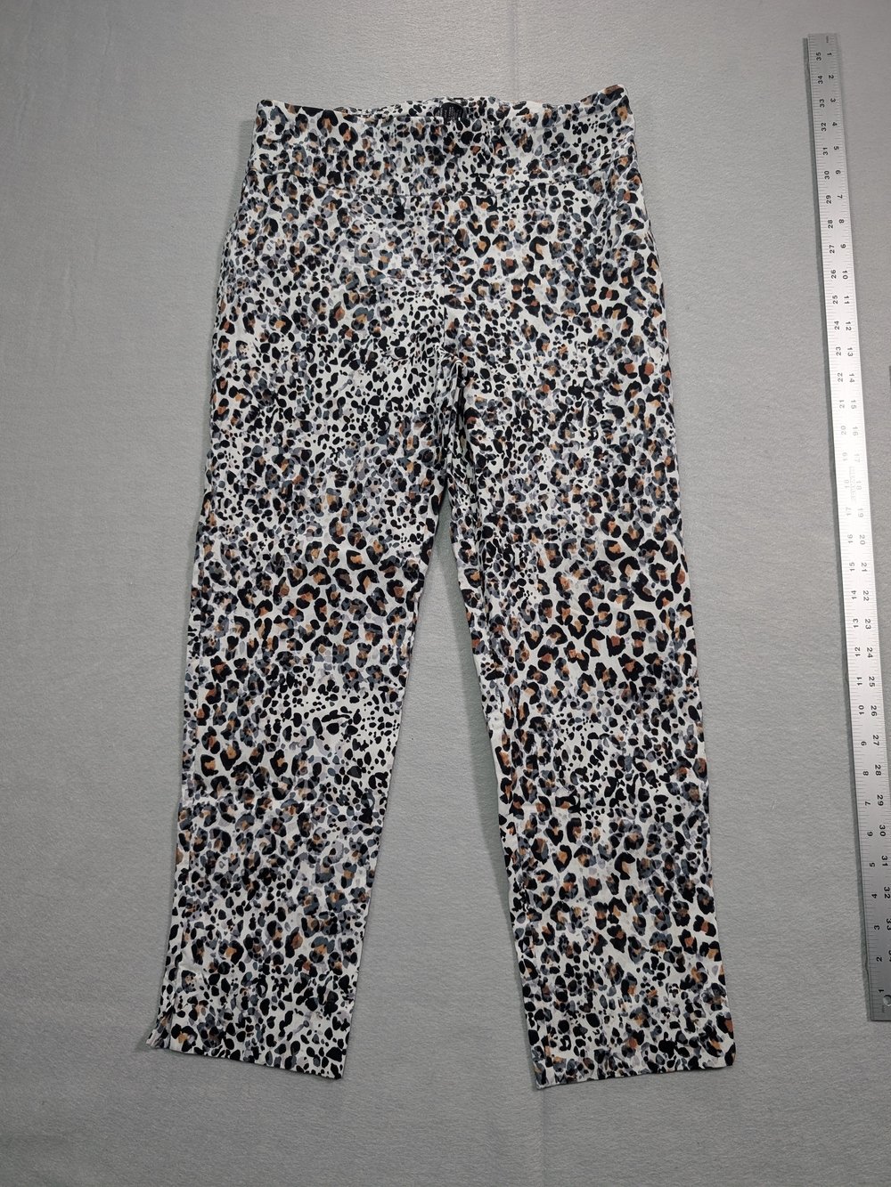 Zac & Rachel Women’s Leopard Print Stretch Jeans - White/Tan/Black Size 12 A21